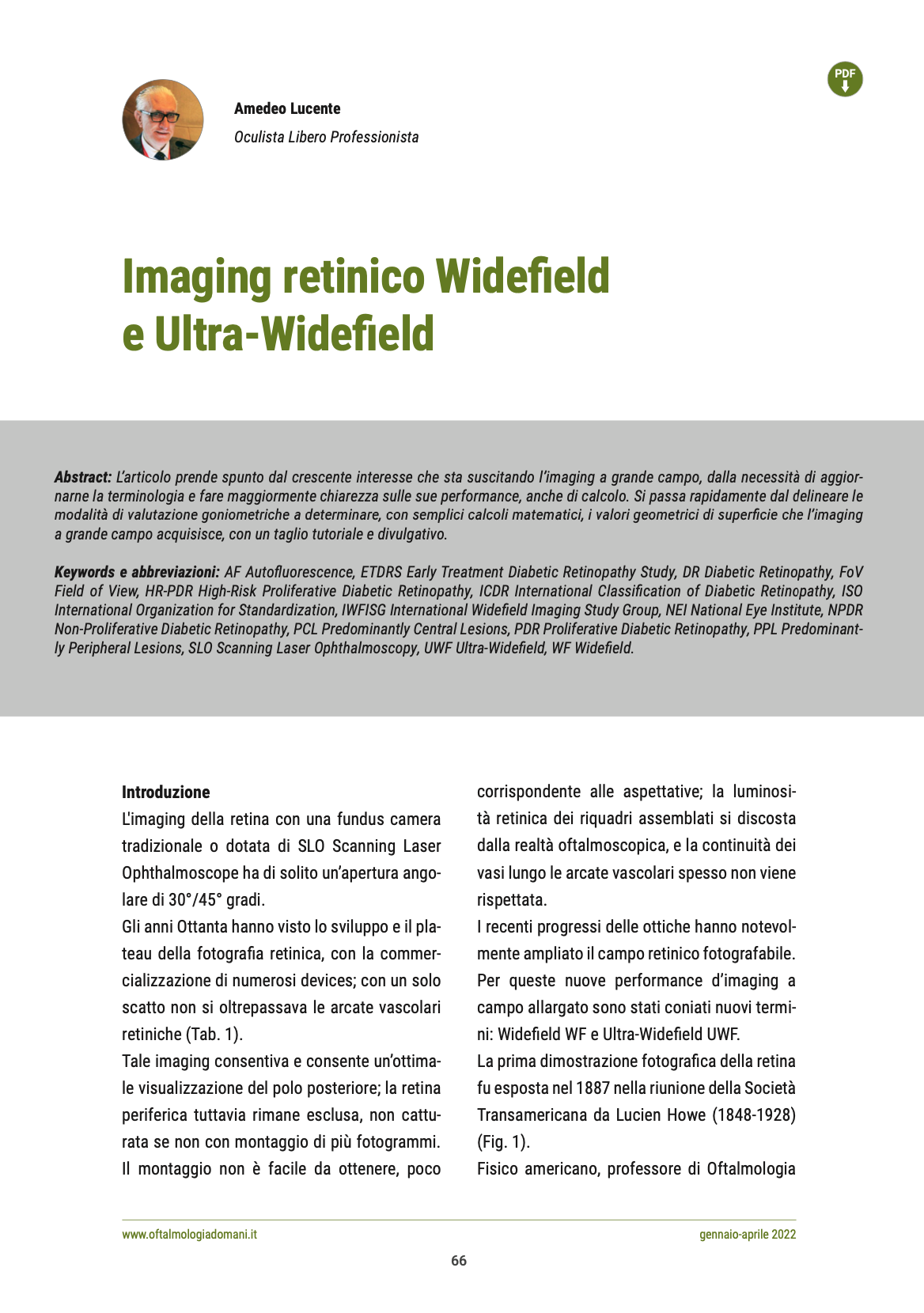 Imaging retinico Widefield e Ultra-Widefield